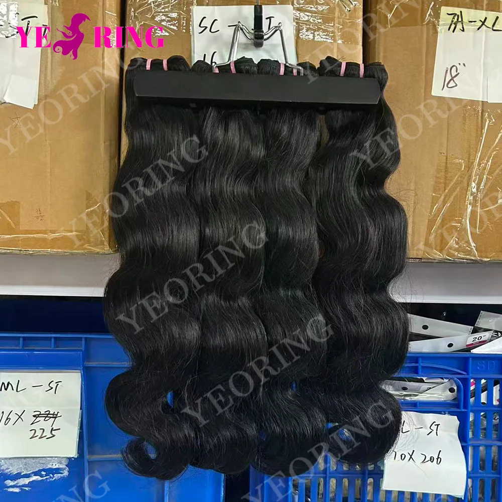 16A Super Double Drawn Body Wave Bundles Human Hair 12-28 Inch Human Hair Bundle 100% Unprocessed Brazilian Virgin Hair 3 Bundles Human Hair Extensions for Black Women Full Ending