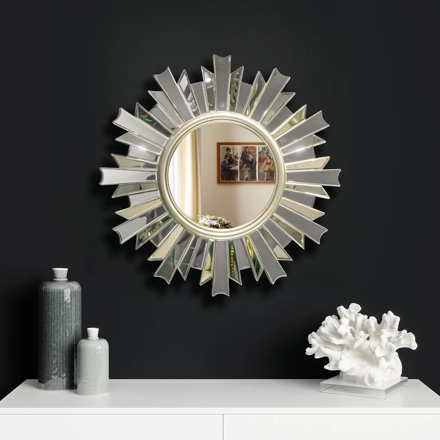 Modern Creative Waterproof Bathroom Mirror Porch Living Room Office Wall Decoration