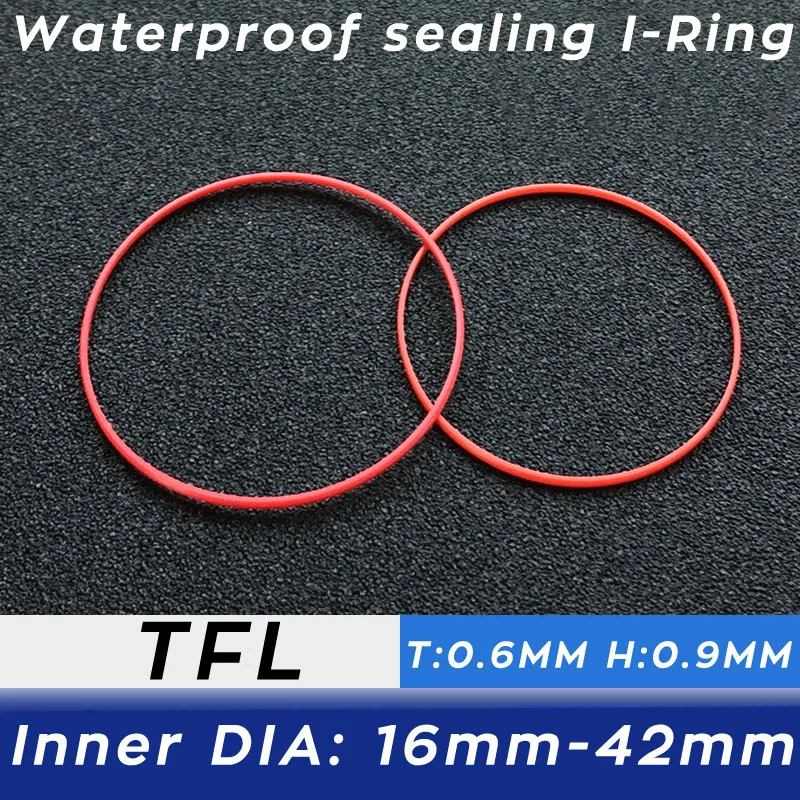 Red Watch Back Case Waterproof I-Ring Thick 0.6mm Height 0.9mm 16mm-42mm Rear Cover Gasket Sealing Ring Repair Tool Parts