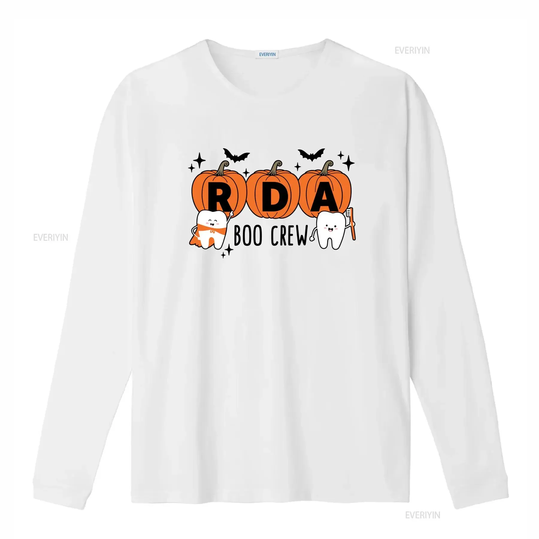 Funny Cartoon Halloween Dentist RDA Pumpkin Tooth Print Casual T Shirt vintage Washed graphic homme Stretched Versatile