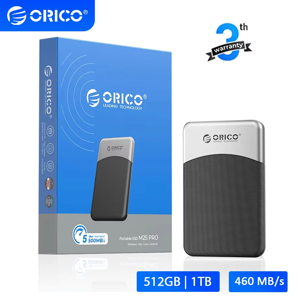 

ORICO Portable SSD External Hard Disk 1TB 512GB Taichi Solid State Drive USB 3.2 Gen2 2.5"HD Type C PSSD for MateBook PC Laptop