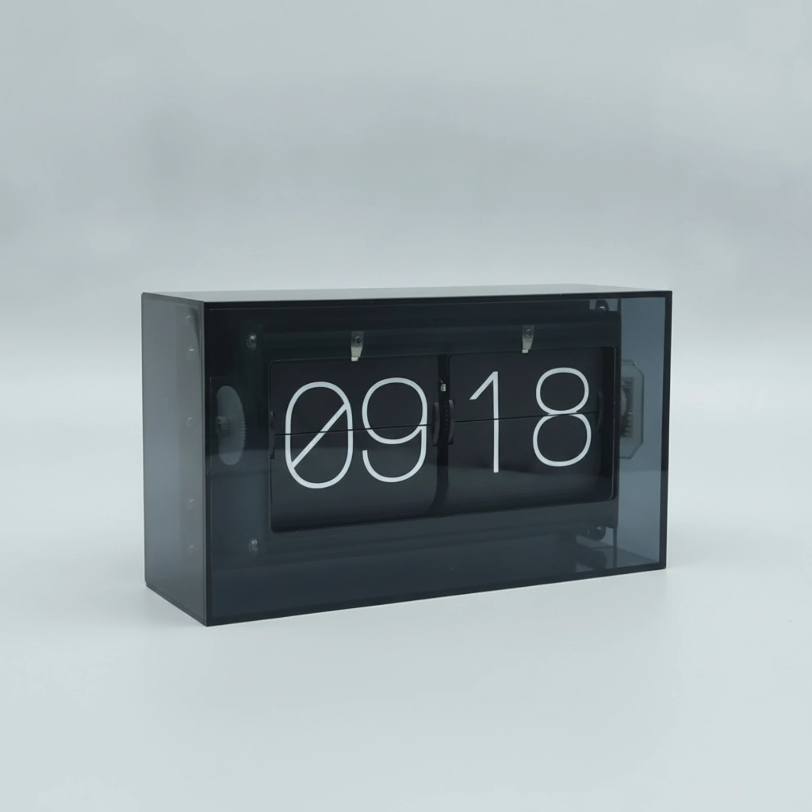 Flip Clock with Acrylic Housing Large Numbers Flip Clock Freestanding Rectangular for Minimalists, Office, Shelf