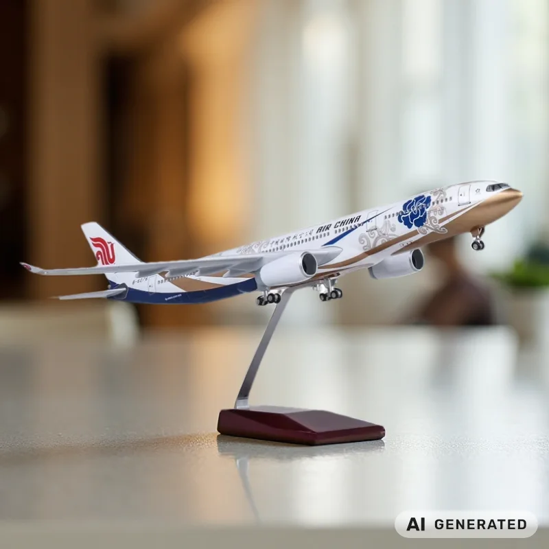 1:135 Scale Aircraft A330-300 Air China 47cm Airplane Models Diecast Resin Plane Kit With Landing Gear Souvenir Hobby Ornaments