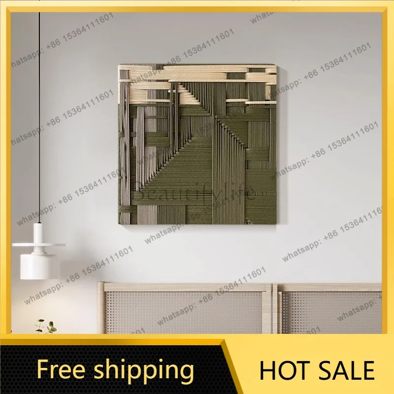LJY modern wabi-sabi three-dimensional rope weaving decorative painting bedroom bedside
