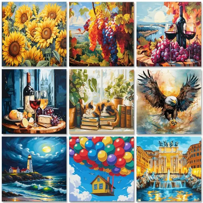 

GATYZTORY Oil Painting By Number Landscape Drawing By Numbers Picture Drawing Wall Artcraft Diy Crafts Home Decors