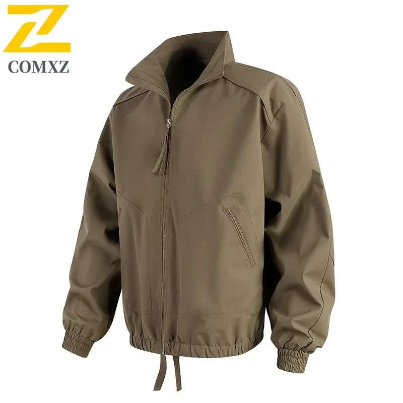 

Высококачественная мужская повседневная куртка, трендовая ретро-модная универсальная ветрозащитная износостойкая куртка с воротником-стойкой, уличная куртка для поездок на работу