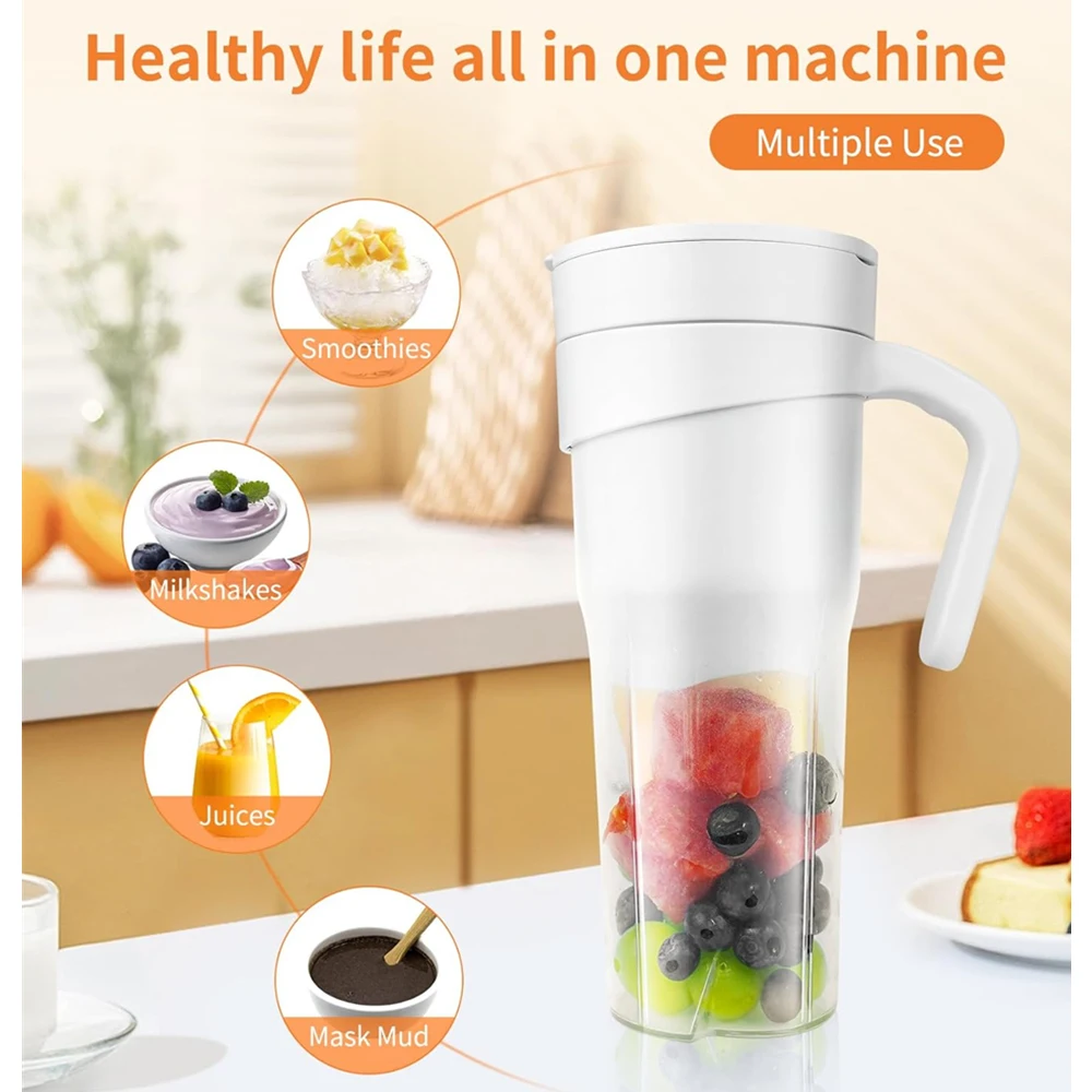 Top quality Portable Blender Cup Bottle USB Rechargeable 470ml 6 blades fruit Mixer Mini Hand Juicer Blender Smoothie With Straw