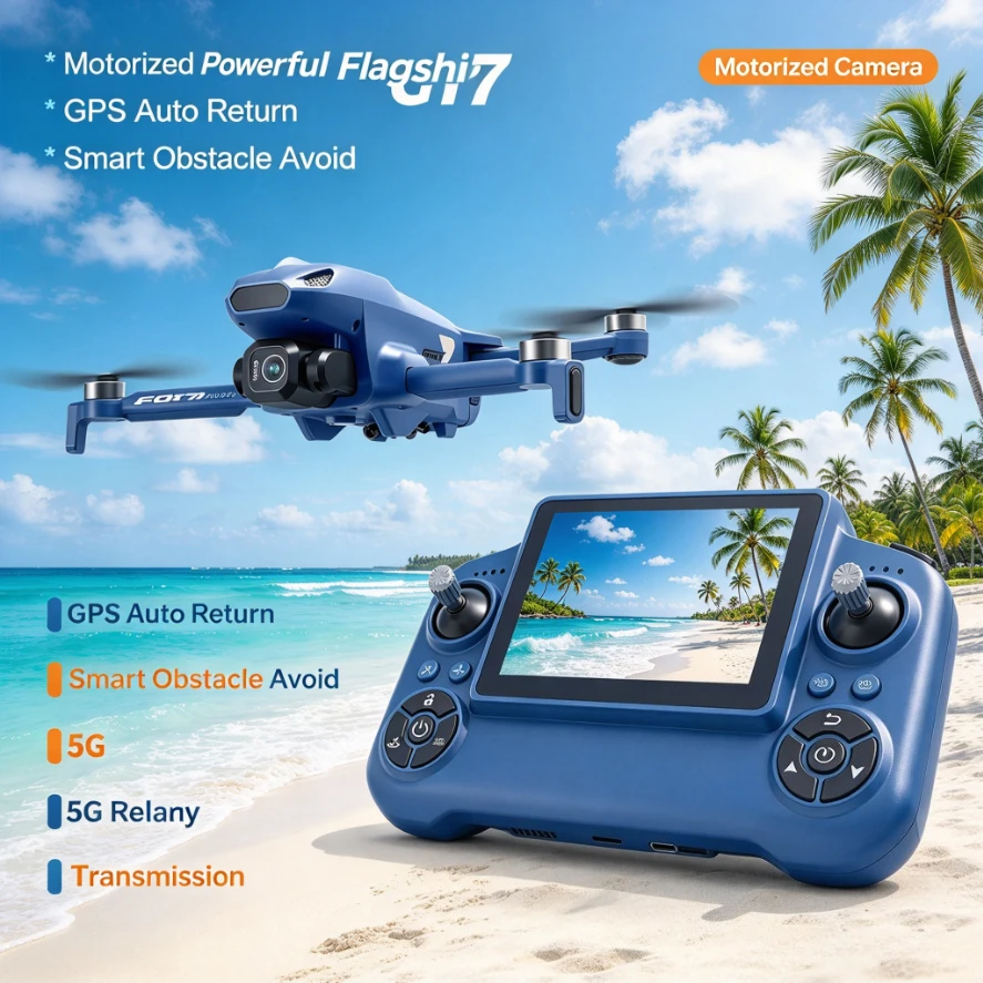 GT7 GPS Foldable RC Drone 8K HD 5G Relay Image Transmission Brushless Motor Obstacle Avoidance Quadcopter for Aerial Photography