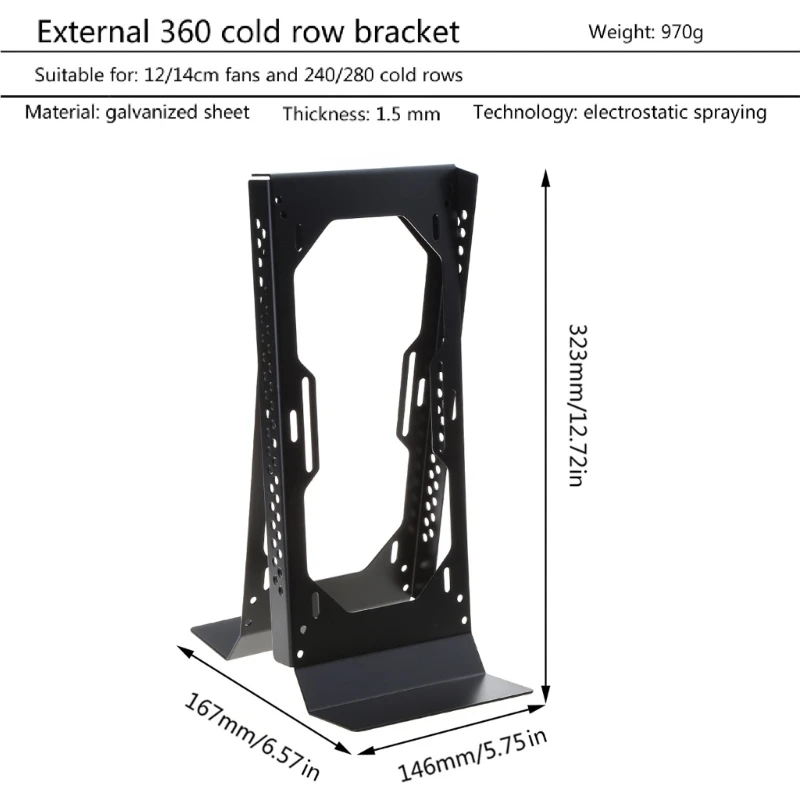 Imagem -04 - Suporte Doca Resfriamento Água Externo para Computador Itx para Laptop 240 360 mm Refrigerador Radiador Multifuncional