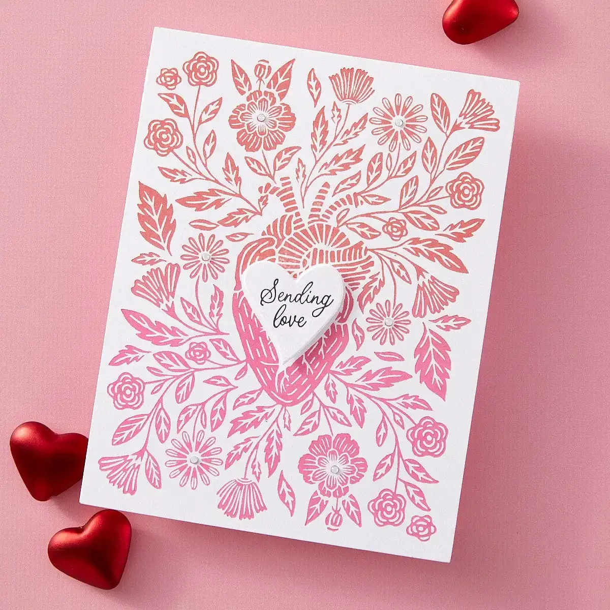 

Valentine's Day Love of Flowers Hot Foil For DIY Scrapbook Decoration Embossing Template Supplies Greeting Card Handmade