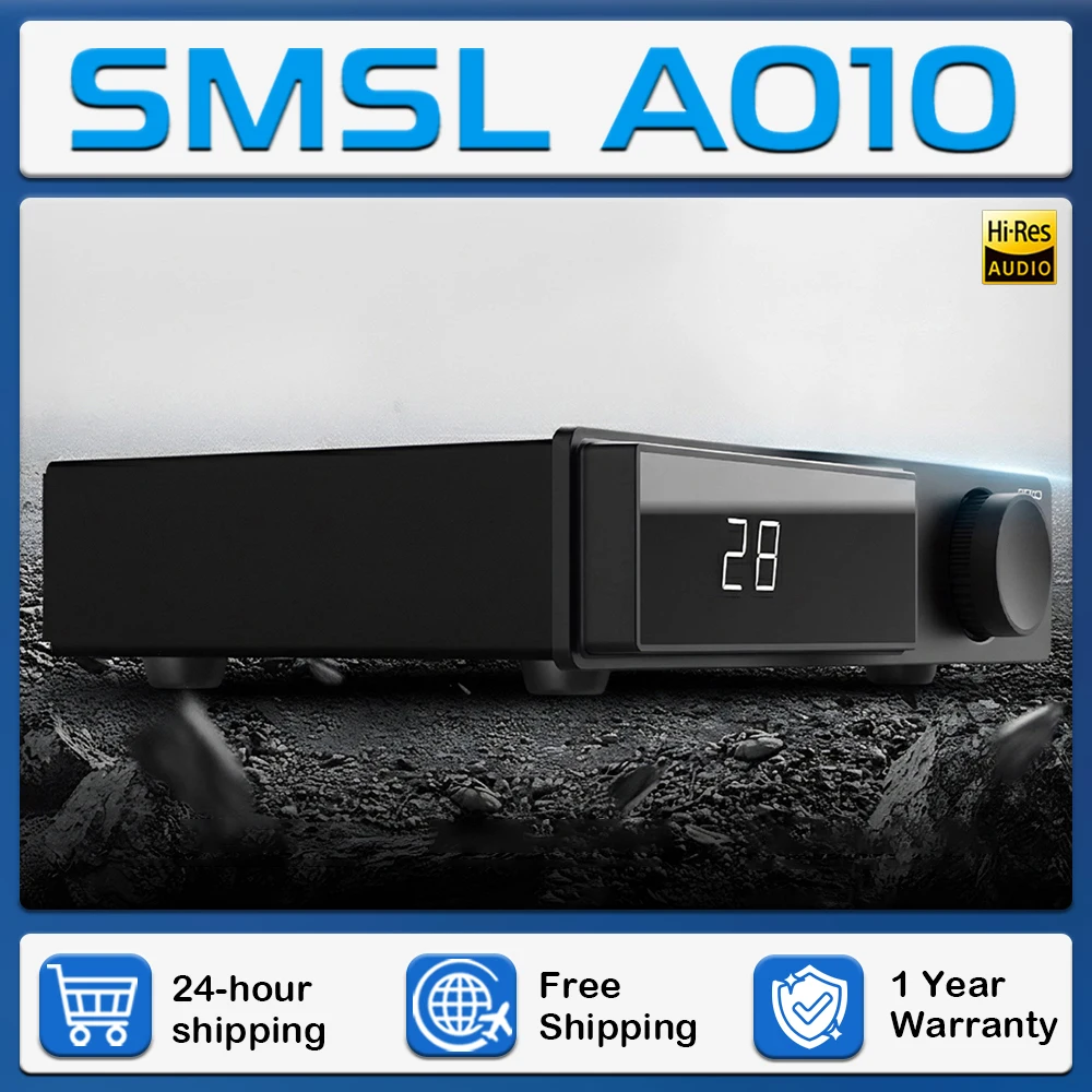 SMSL AO10 Усилитель мощности Bluetooth5.3 TPA3116x2 Чип-вход 12 В Синхронный переключатель 100 Вт x 2/2 Ом Выход динамика Усилитель класса D