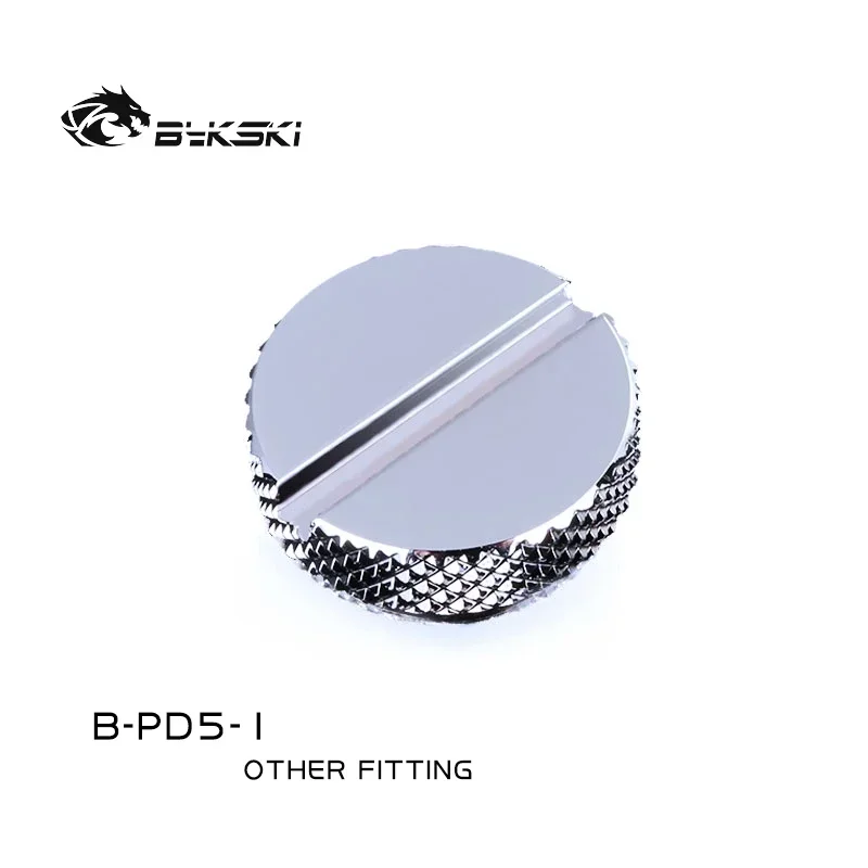 Bykski B-PD5-1,G1/4'' Grooves Water Cooling Plugs,Easy Hand Tighten Water Stop Accessories Water Cooling Fittings Silver/Black