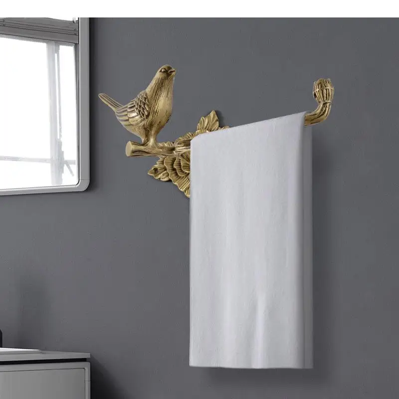 Brass Towel Rack Bird Deer Bars Bar Wall Storage Racks Hanging Napkin Holder Paper Roll