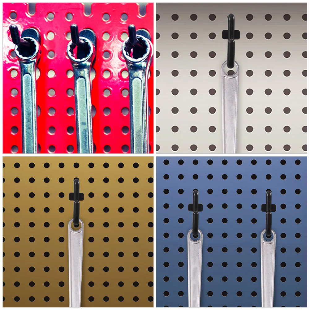 100Pcs Black Pegboard Hooks Assortment Versatile J Hooks for Garage Tool Board Wall Pegs Hanging Wrenches Pliers Space Saving