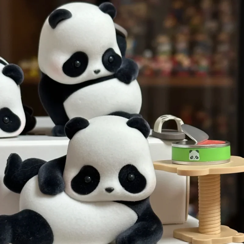 حقيقية الباندا لفة الباندا هي أيضا القط سلسلة صندوق أعمى اللعب سطح المكتب الحلي عمل أرقام لطيف نماذج للحيوانات مفاجأة Fubao