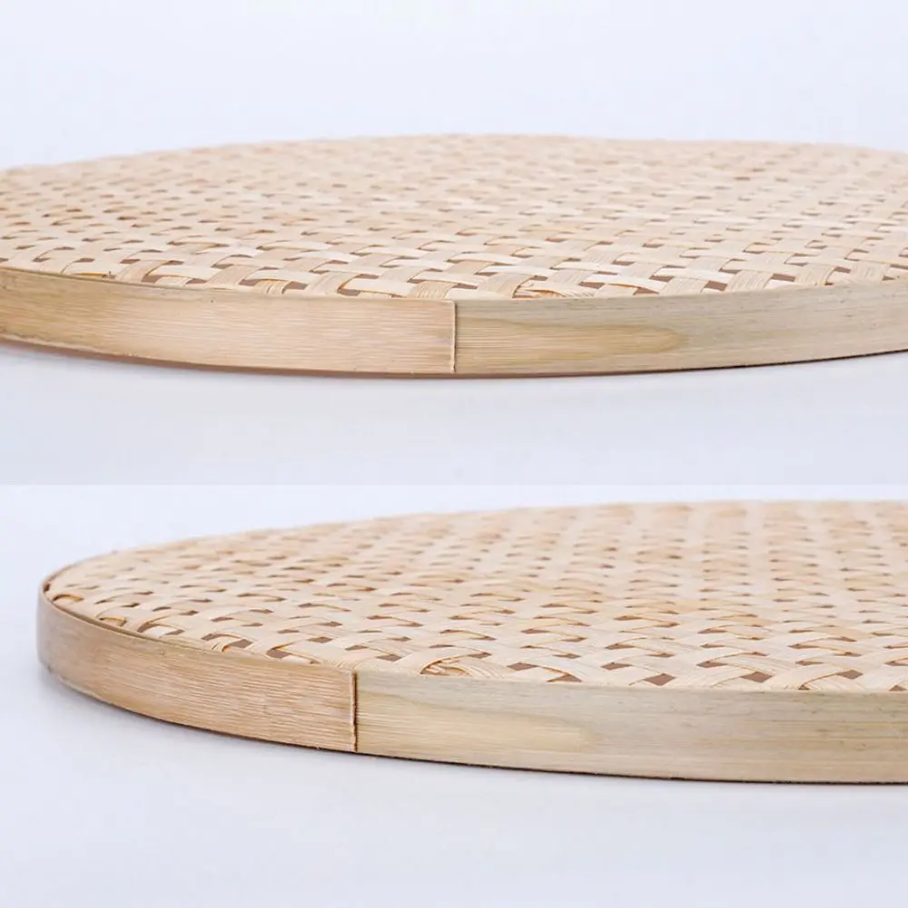 High Quality Handmade Weaving Bamboo Sieve Raft 6 Sizes Easy To Clean Round Dustpan Kitchen Storage Trays Home Decor