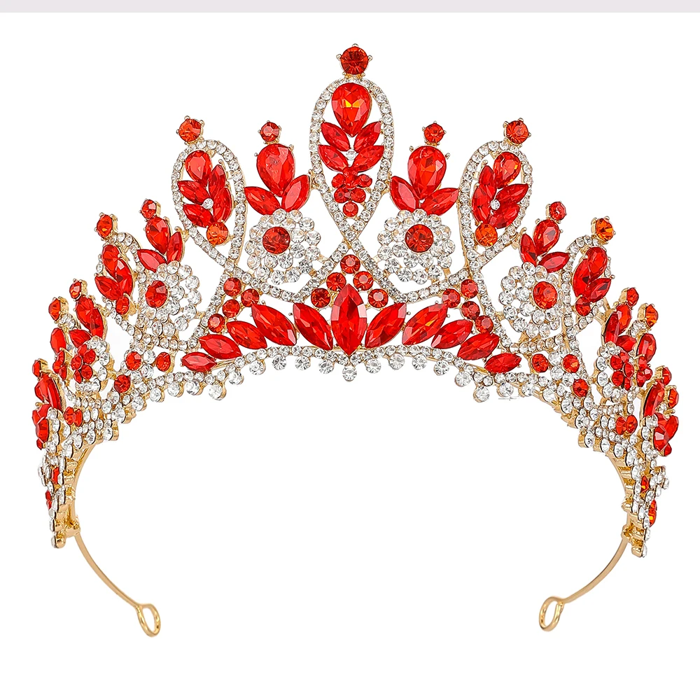 ​ تيارا زفاف من حجر الراين الملكي الملكي وغطاء رأس للولائم الكريستالية للسيدات ​ إكسسوار شعر تاج الزفاف لحفلات المهرجانات للنساء