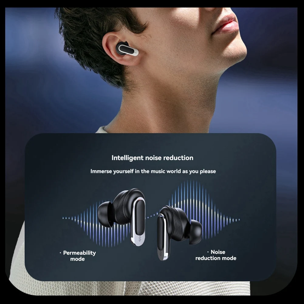【خفض السعر!】 سماعات أذن V8 لاسلكية داخل الأذن، سماعات أذن ANC بخاصية إلغاء الضوضاء داخل الأذن تعمل باللمس، سماعة رأس باللون الأسود