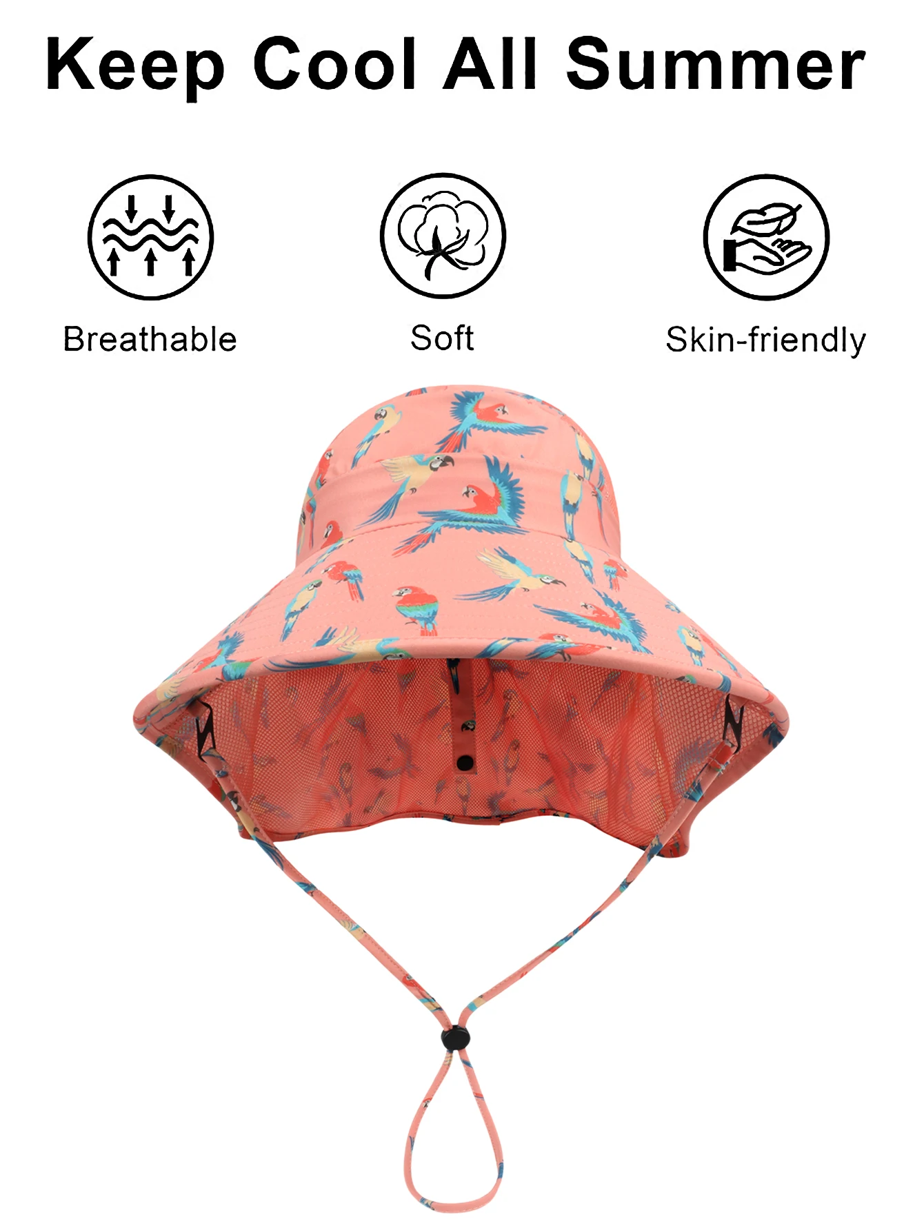 Children's Fast Drying Wide Brim UV Resistant Sun Hat for Girls And Boys Outdoor Beach With Neck Cover And Shawl Sun hats