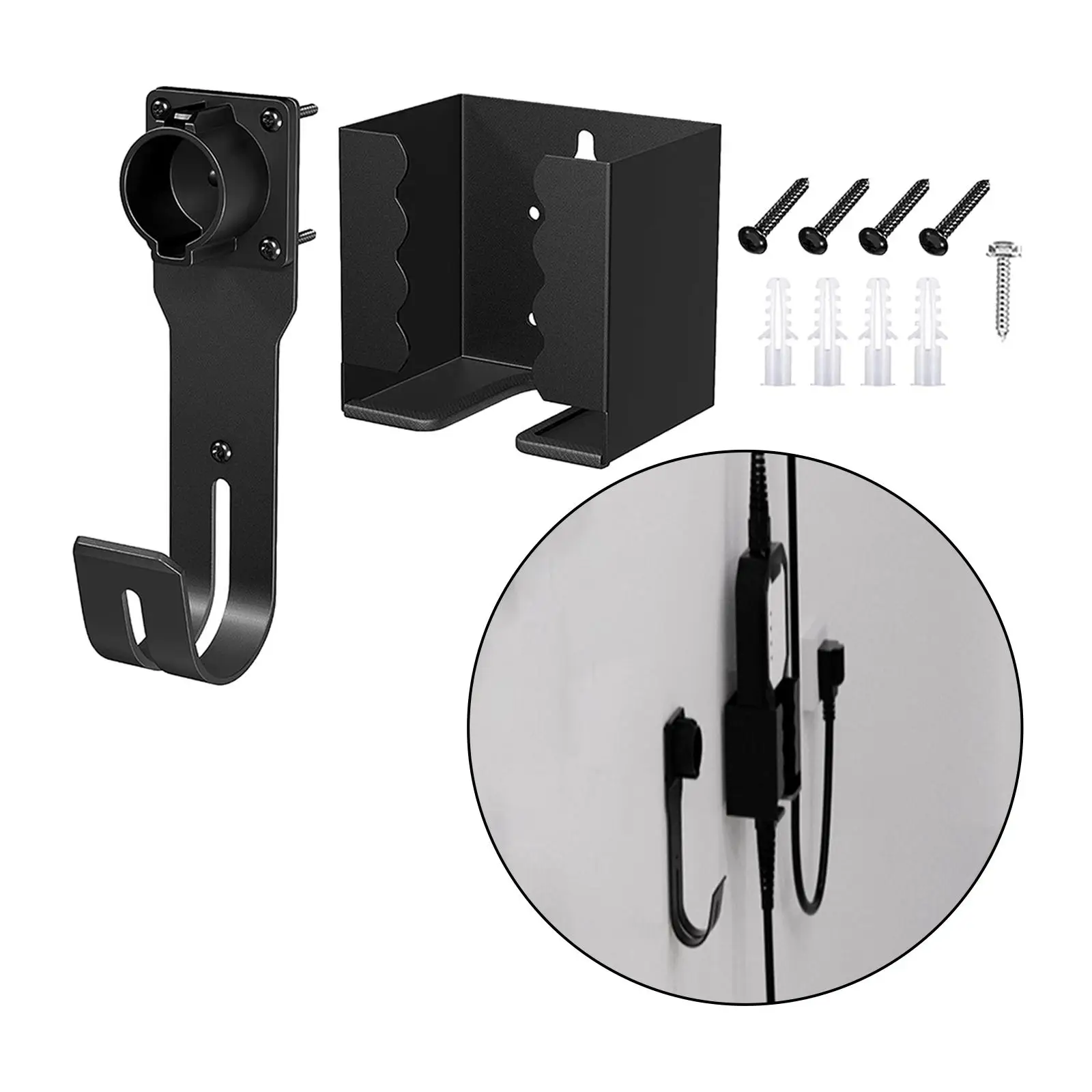 EV Charging Holder Set Easy to Mount Steel Accessories Heavy Duty EV Charging EV Charging Wallbox Wall Mount Accessories