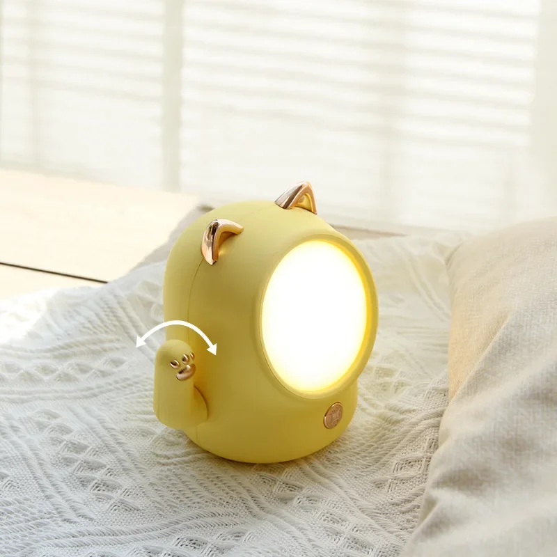 Hot Selling Lucky Cat Small Night Lamp Led Creative USB Rechargeable Touch Christmas New Year Atmosphere Table Lamp