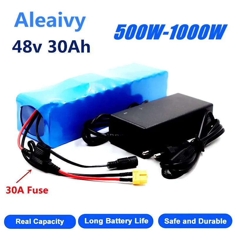 

48V battery pack 30Ah 18650 Lithium ion Battery Pack 13S3P 750w 1000w E-bike Electric bicycle Scooter with BMS And 54.6v Charger