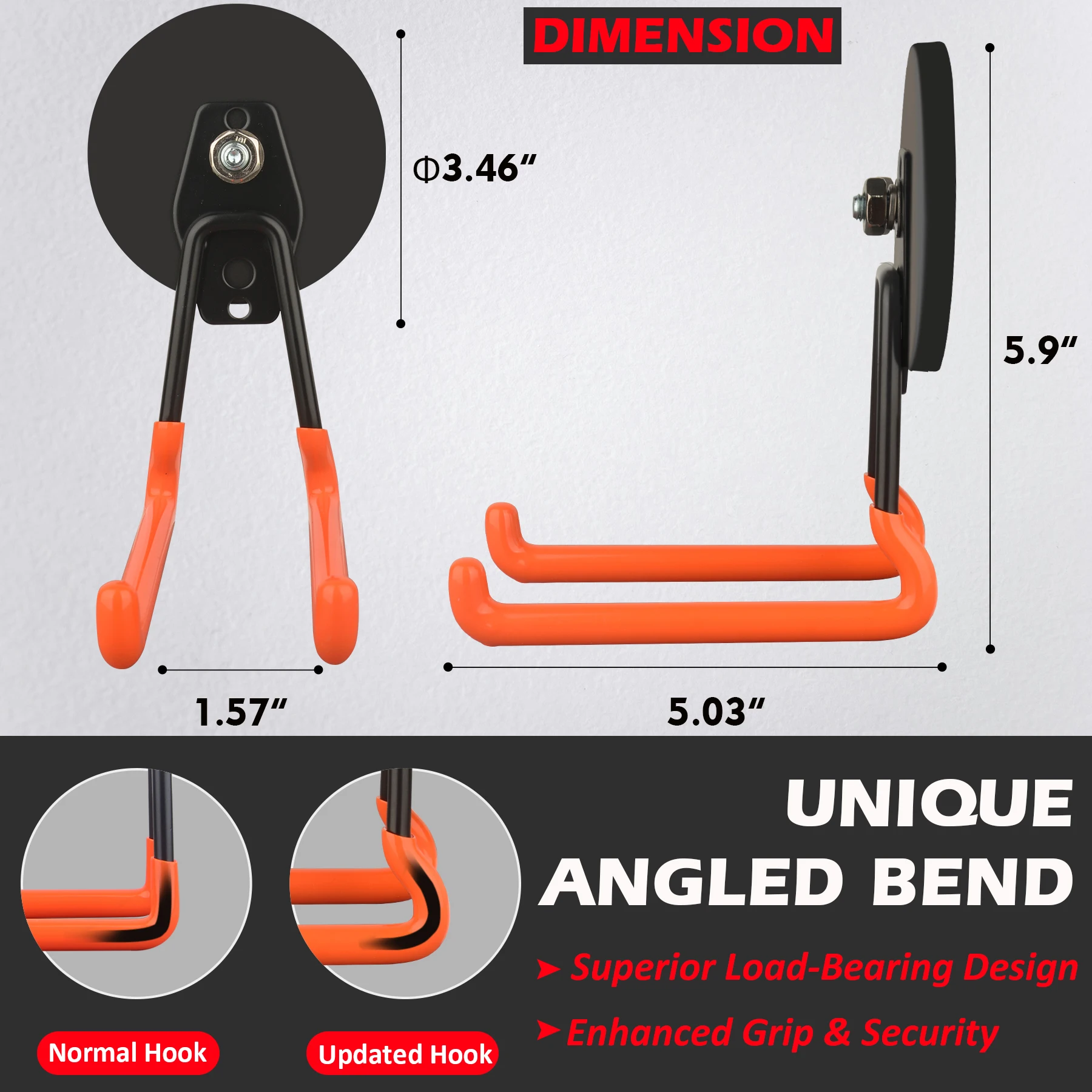 2PC Double Hook Large Capacity Anti-scratch Universal Magnet Hooks for Drill Drivers Garden Hose Holder Tool Box Shovel Rack