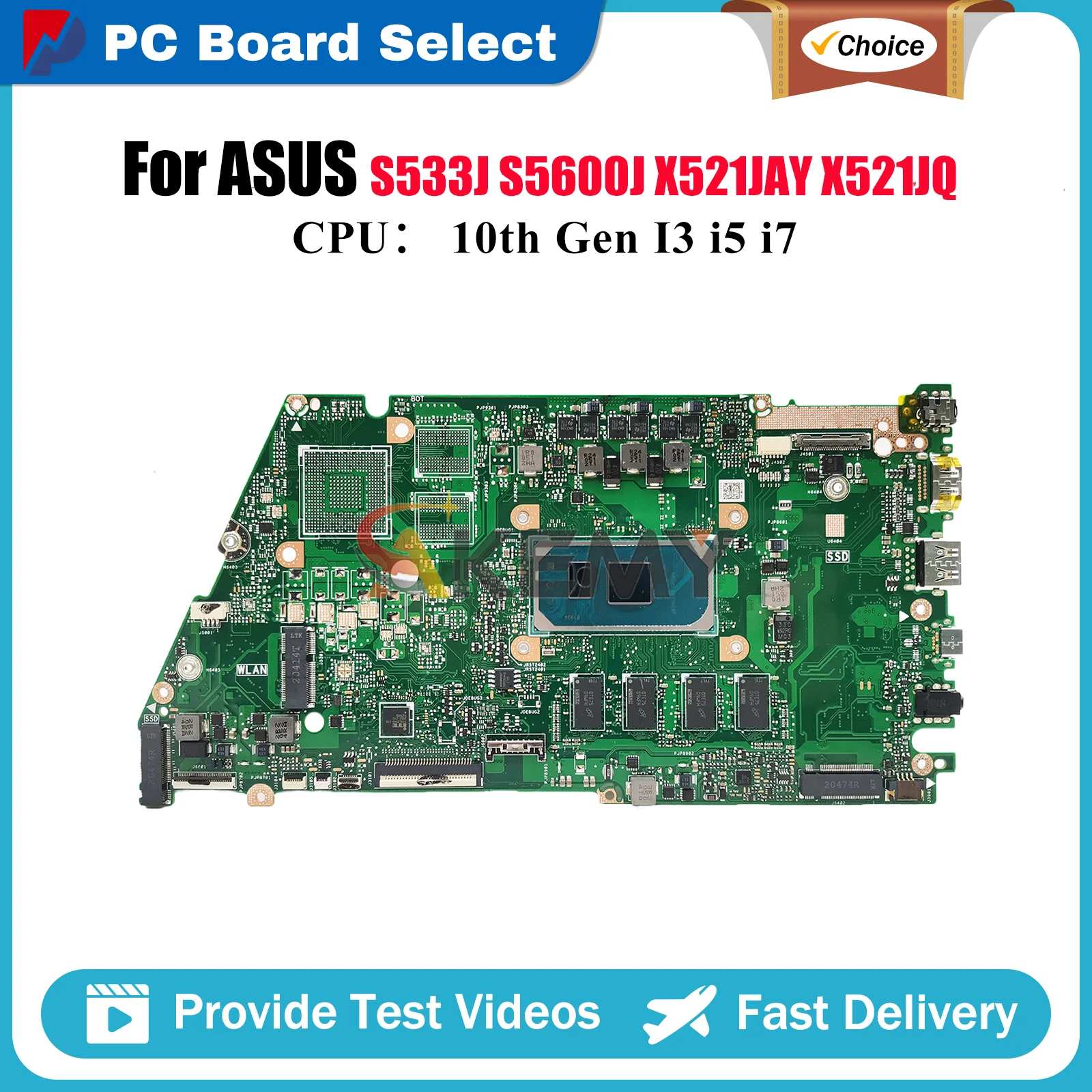 

X521JA Материнская плата для ноутбука ASUS S5600J X521JAY X521JQY X521JQ X521JPY X521JFY X521J S533J Материнская плата с 10-го поколения I3 i5 i7