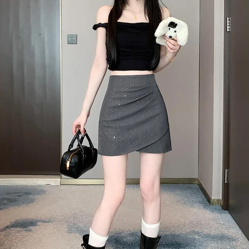 

Skirts for Women Mini Tight Wrap Woman Skirt Sequin Short Zipper Clothing Trend 2025 Luxury Elegant Korean Fashion Sales New In