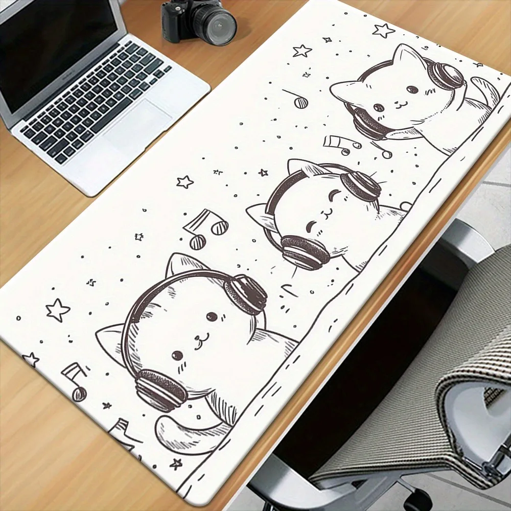 Cute and adorable cat illustration design, with a non-slip base desk organizers and trays tapis de souris pc accessories