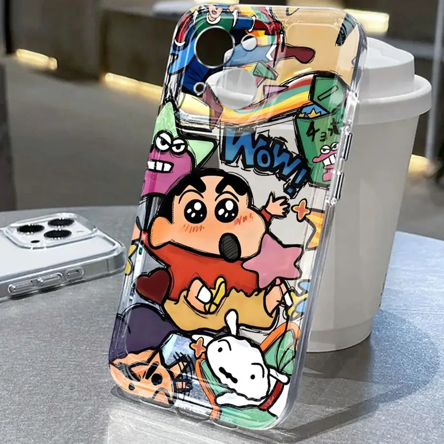 Funda para Teléfono Apple iPhone 17 Pro Max 12 17 14 Plus 13 Mini Air 16 15 11 7 8, Carcasa Transparente XS XR S-Shin-Chan