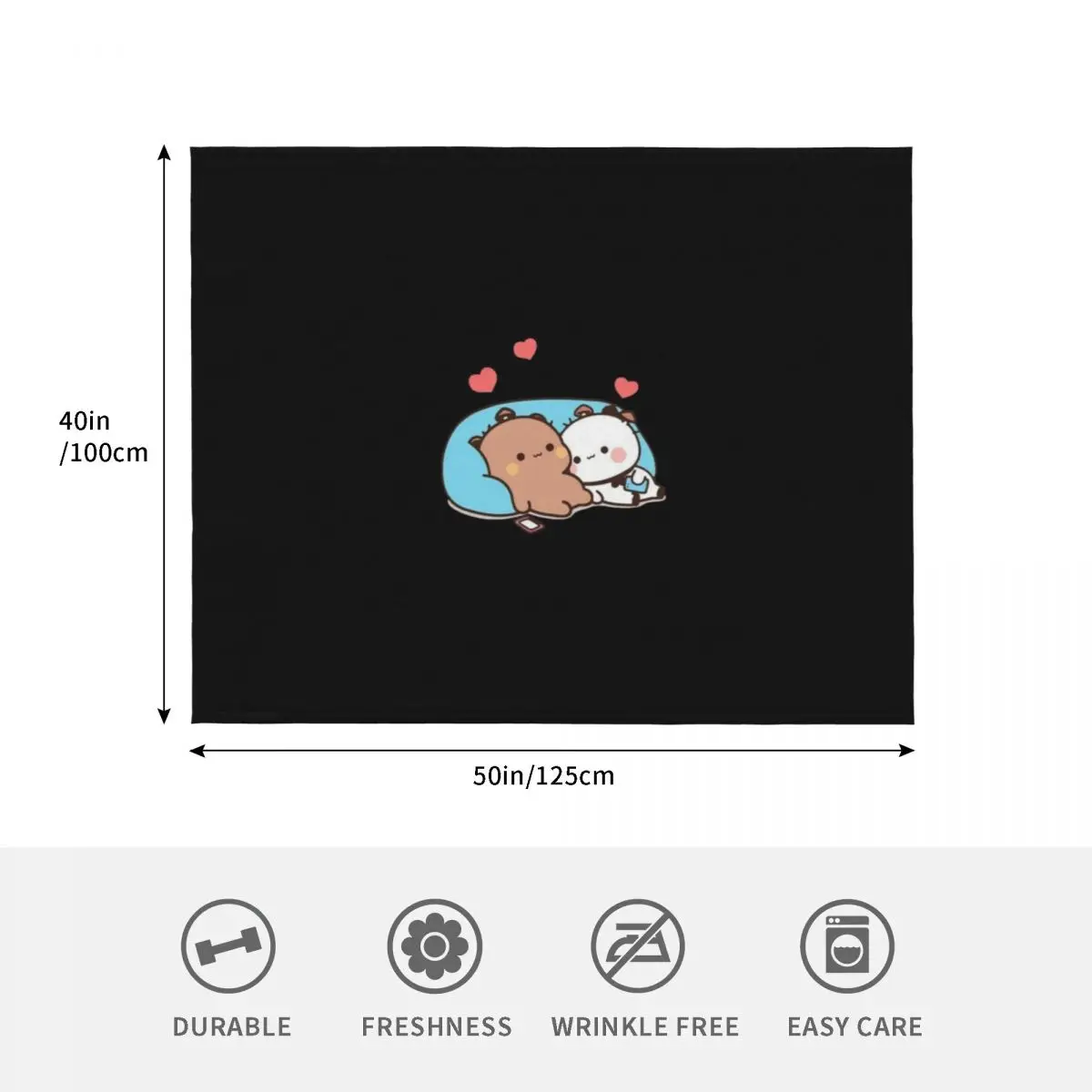 bear and panda bubu dudu balloon Throw Blanket Warm Plush Fuzzy Blanket for Living Room view 4