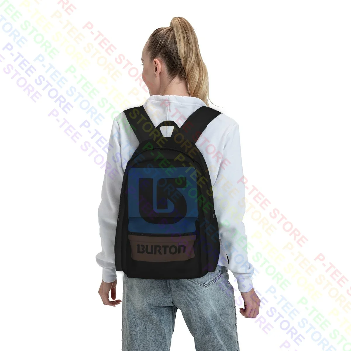 Burton Snowboards Logo Crew Large Capacity Backpack Cute Portable Shopping Bag Riding Backpack