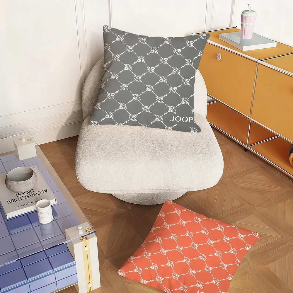 Fashion Pillow Case Bedroom Sofa Living Room Backrest Decoration Square J-Joops-ES Logo Cushion Nap Time