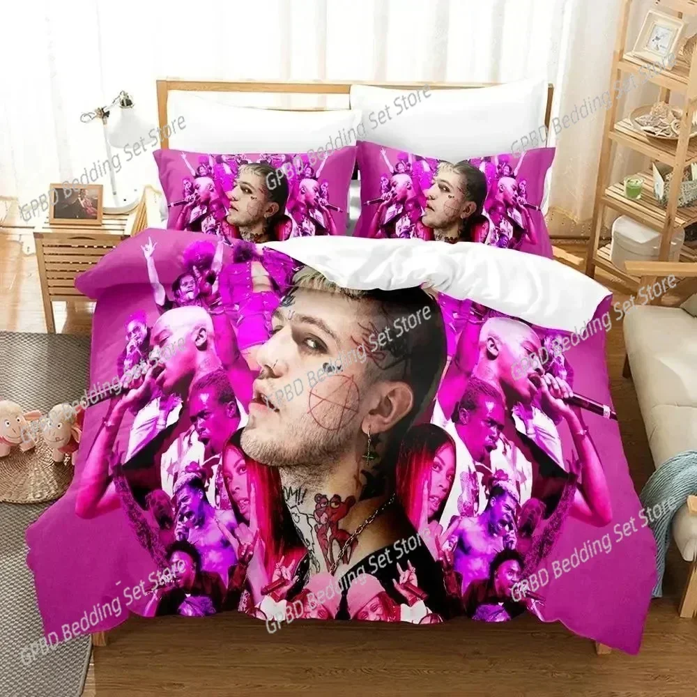 3D Print Rapper Star Lil Peep Comfortable Duvet Quilt Cover Pillowcase Bedding Set Children Bedroom Decoration Home Textile