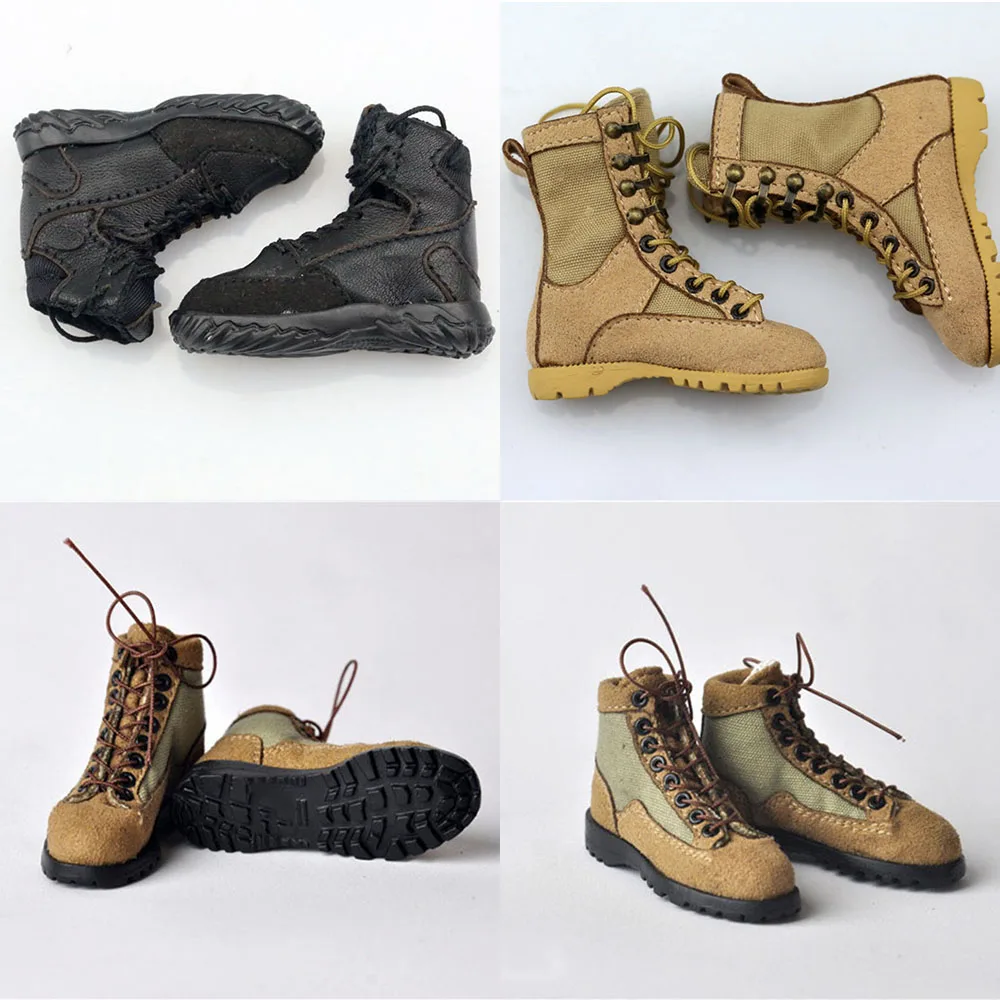 Botas tácticas del ejército de soldado masculino, zapatos militares con cordones para desierto, accesorio para modelo de figura de acción de 12 ", decoración artesanal, 1/6