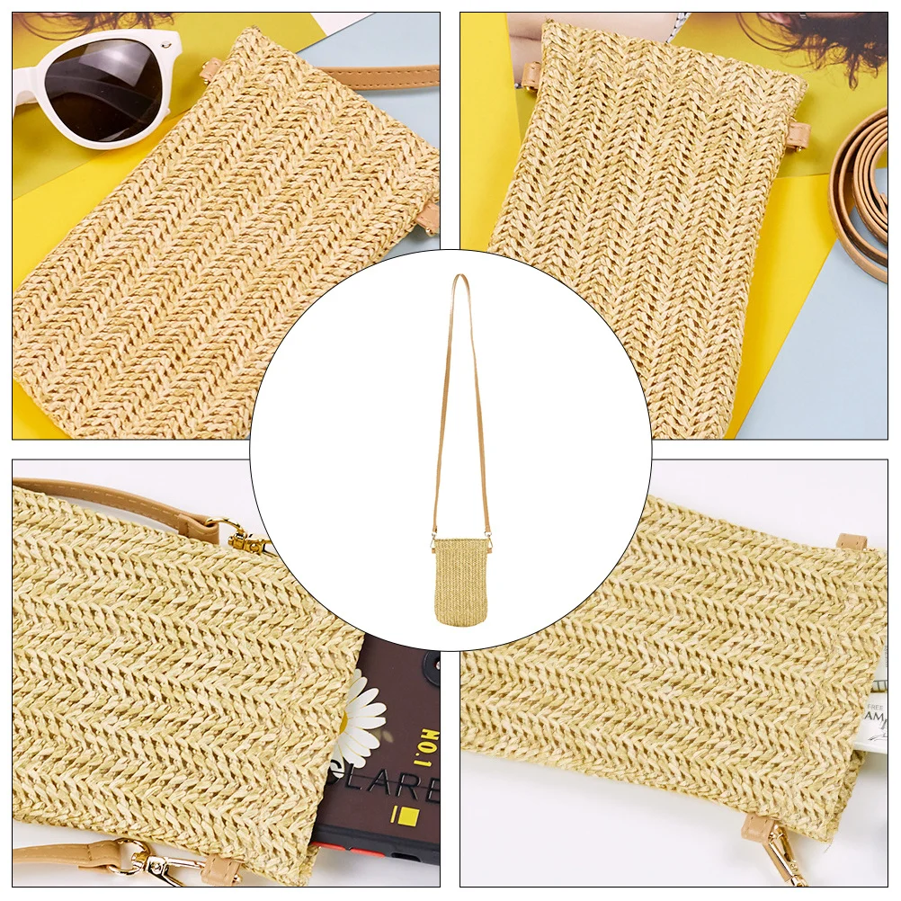 

1Pcs Stylish Woven Crossbody Bag for Women Handwoven Shoulder Messenger Summer Casual Beach Bag Small Durable Lightweight Trendy