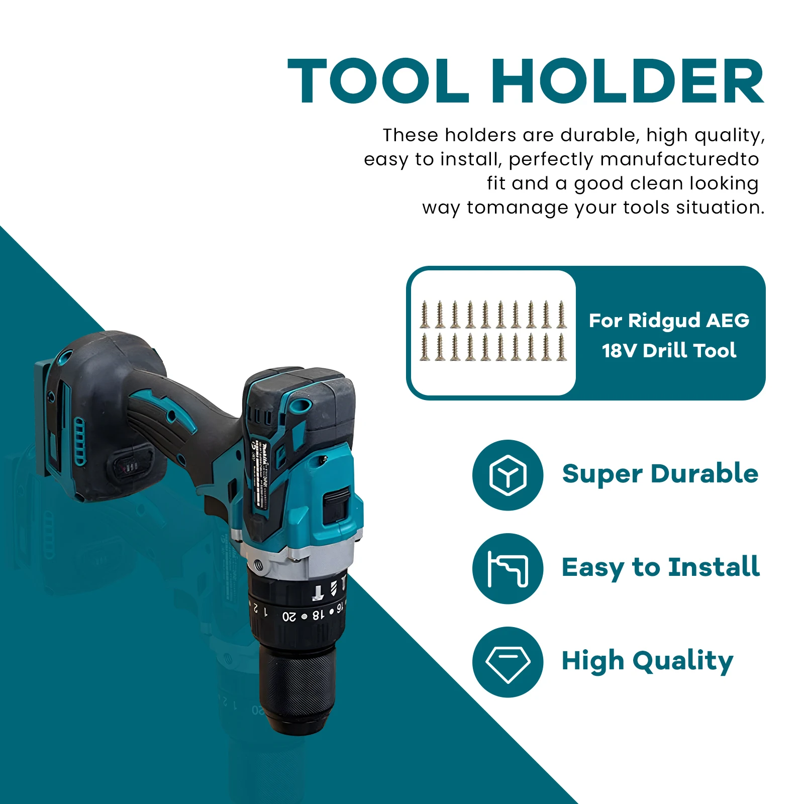 Bonacell For Makita BL1830 Battery Tool Holder For BL1830 BL1840 BL1850 BL1860 Battery Tool Fix Holder Accessories With Screw