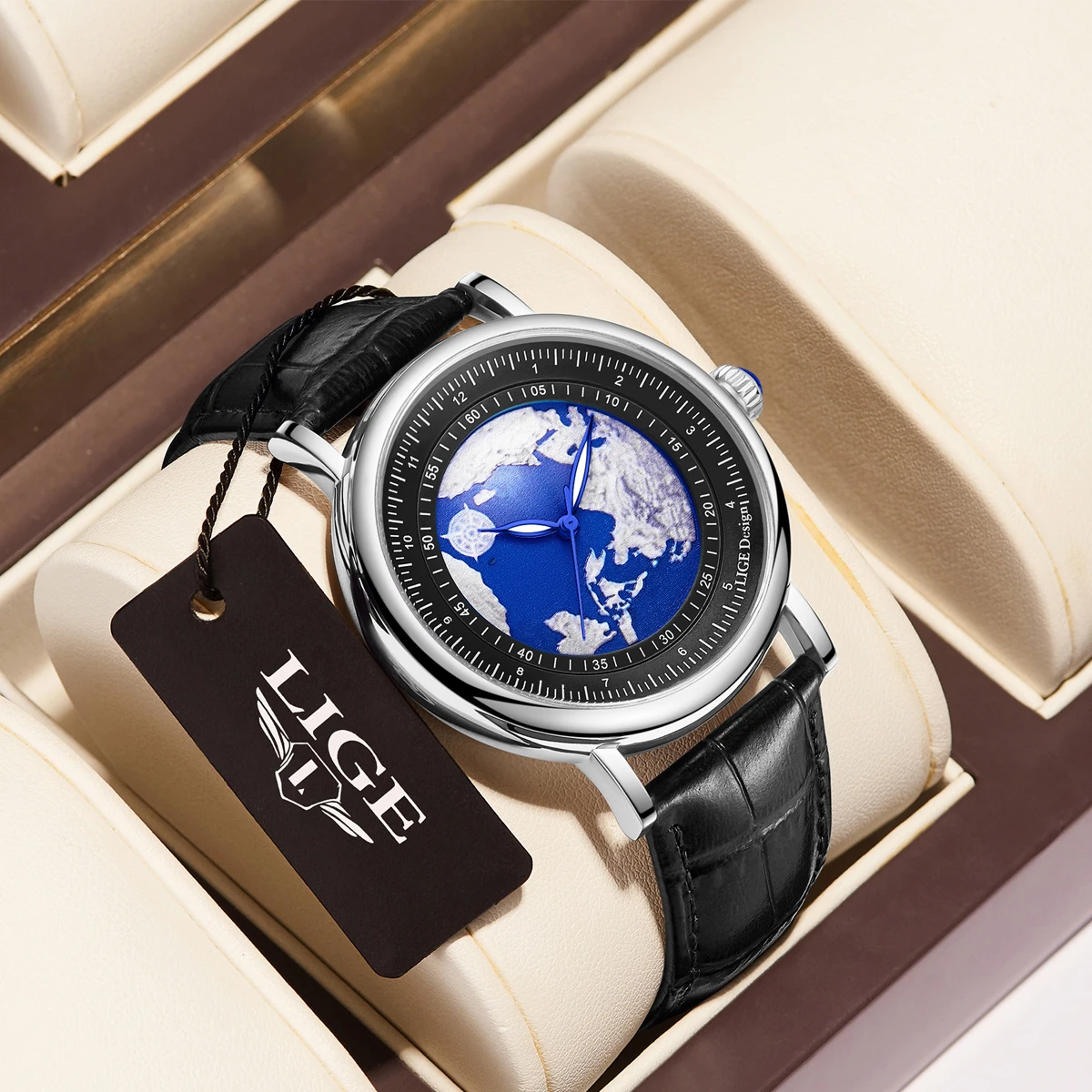 LIGE 2026 Neue Top-Marke Luxus Herren-Armbanduhr Wasserdicht Leuchtend Einzigartige Herrenuhren Leder Quarz Herrenuhr Männliche Armbanduhr