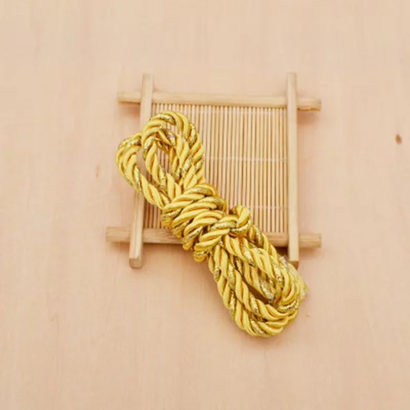 20 meter 3MM 5MM gouden en polyester drievoudig gedraaid koord voor sieraden DIY accessoires