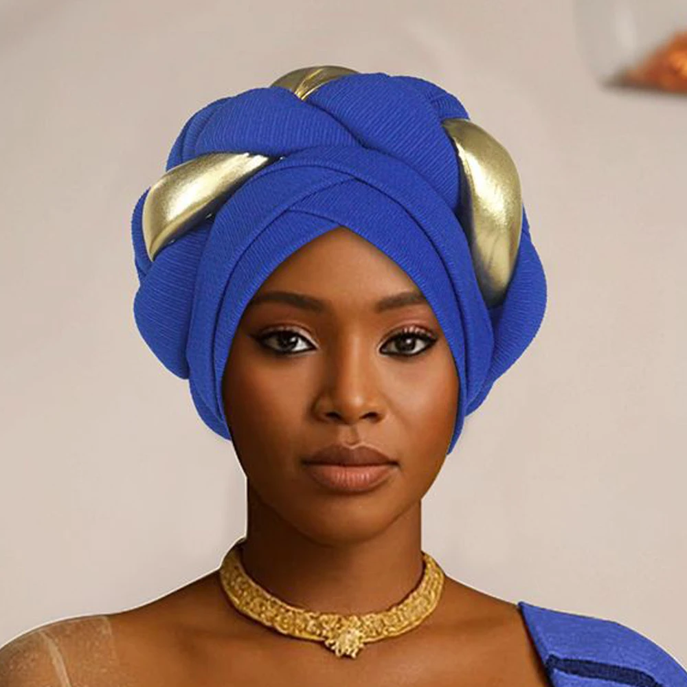 

Африканский тюрбан, головной убор, женская шапка с косой, аксессуары для волос, арабская повязка на голову, мусульманский хиджаб, капот, авто Геле, головной убор, шарф Aso Oke