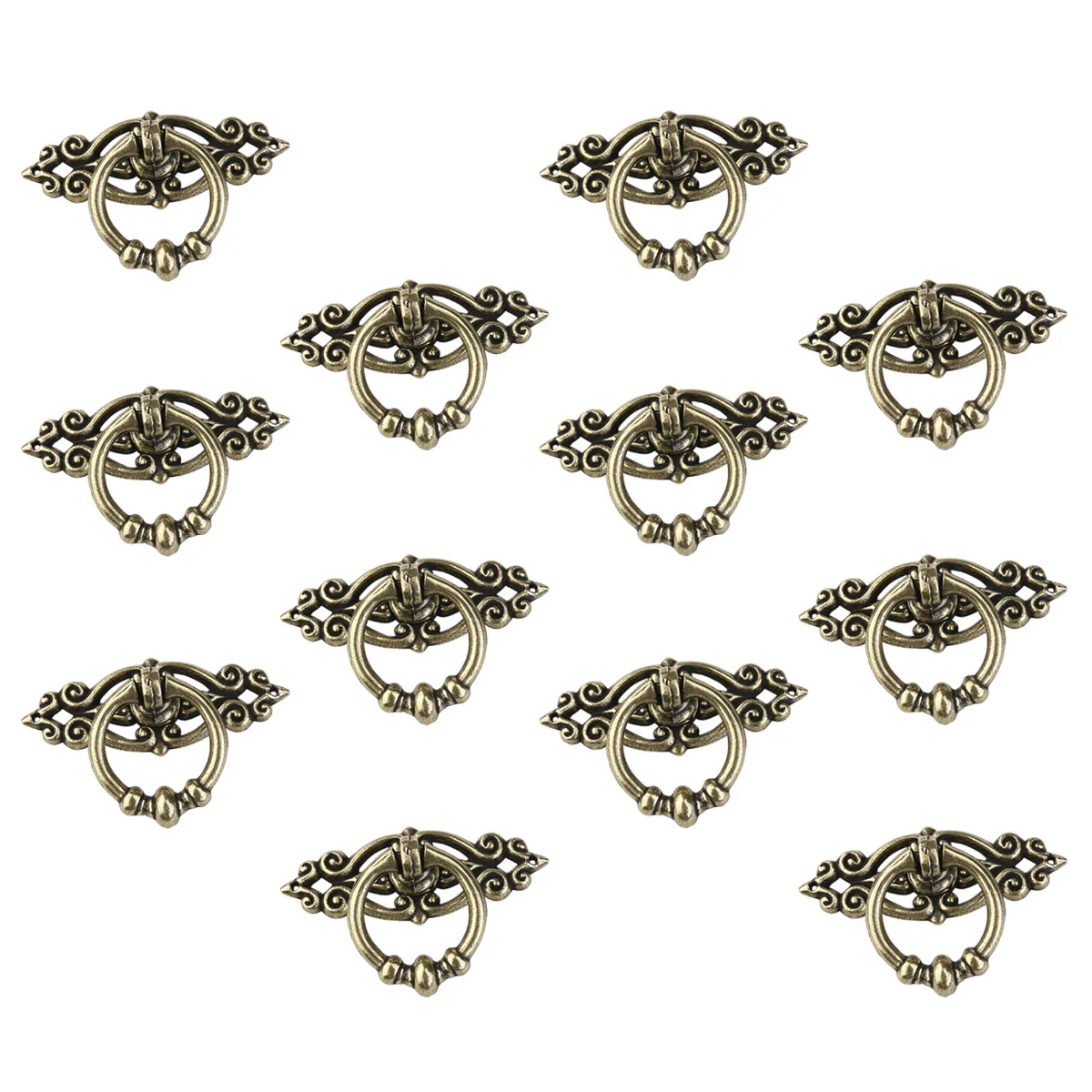 

12pcs Vintage Drawer Handle Cabinet Door Drawer Handles Knobs Furniture Handle for Cabinet Wardrobe (Coffee)