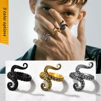 Octopus Opening Knitting Loop Crochet Ring Stainless Steel Punk Style Knitting Tools Finger Wear Adjustable
