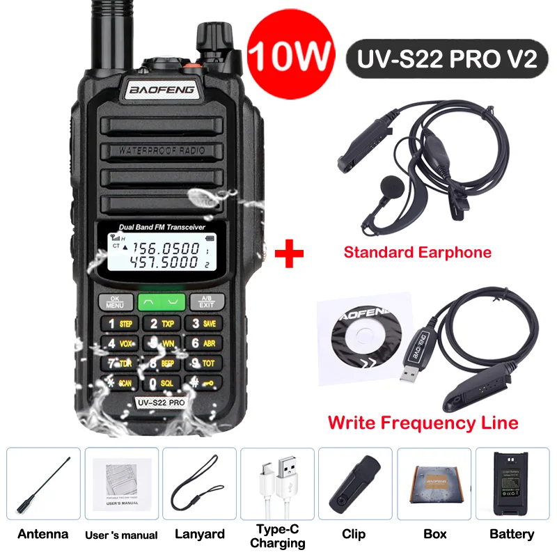Baofeng UV S22 PRO V2 IP68 トランシーバー防水デュアルバンド 136
