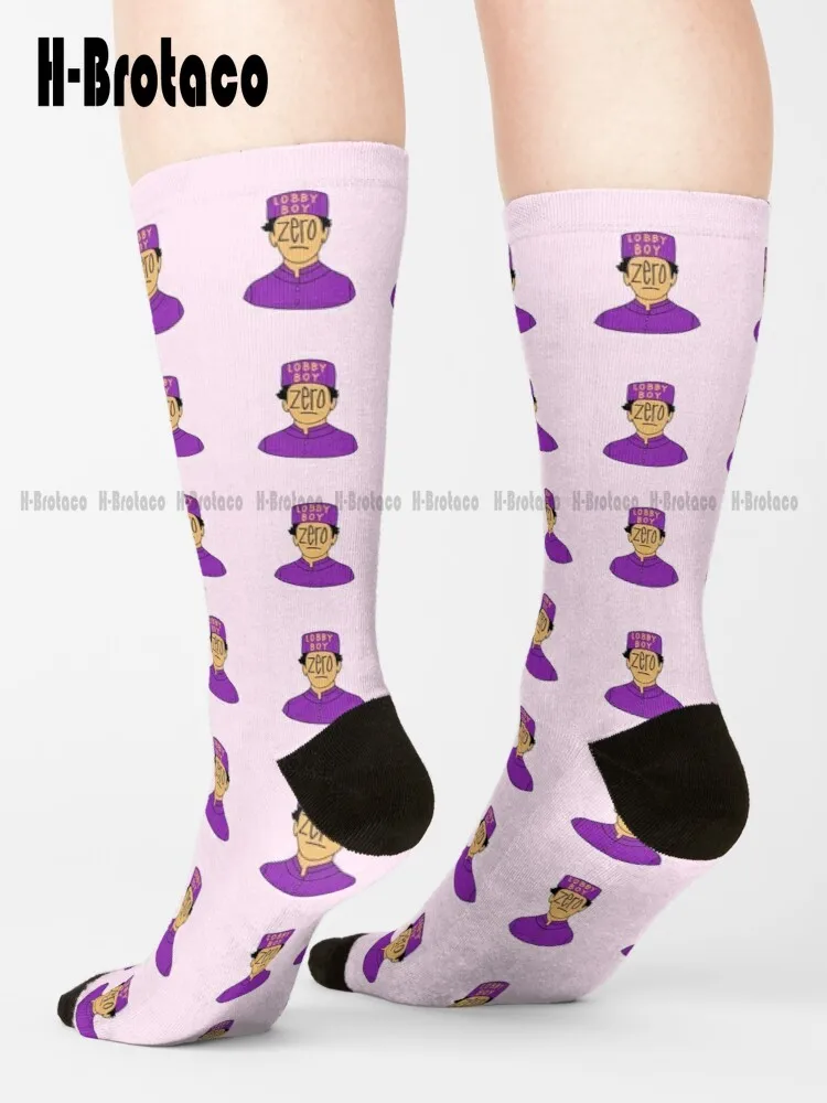 Lobby Boy Wes Anderson Zero Zero Mustafa Socks Womens Boot Socks Comfortable Best Girls Sports Custom Gift Gd Hip Hop Cartoon