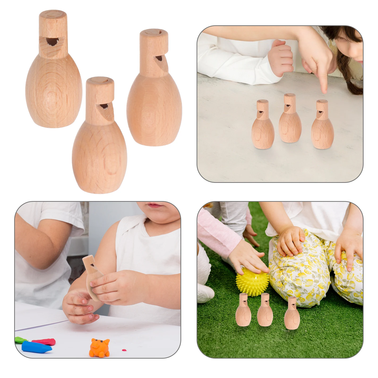 

3 Pcs Mini Solid Wood Whistle Kids Plaything Party Favors Small Diy for Children Music Toys
