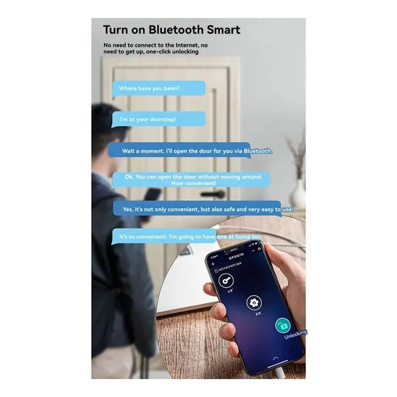 Tuya APP Enabled Smart Split Lever Door Lock Keyless Fingerprint, Bluetooth, Card& Key Free Access Digital Security System A-AT6