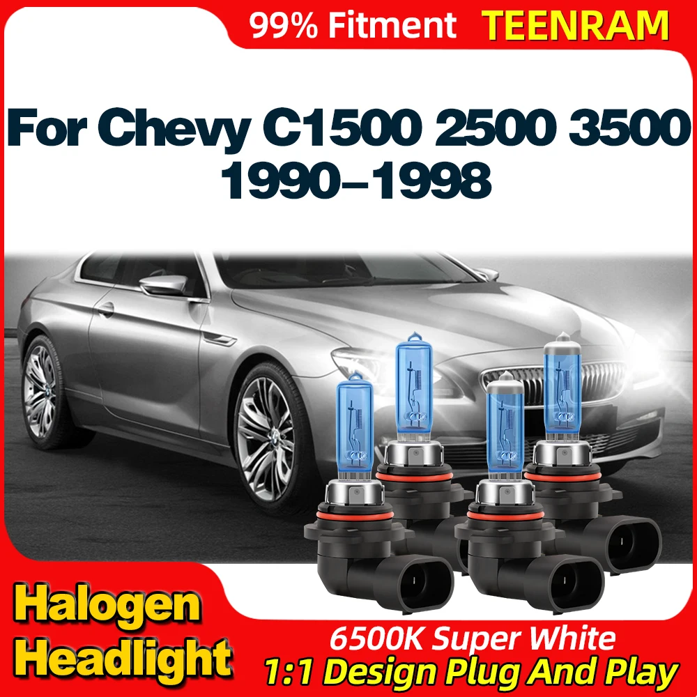 

24000LM Car Headlight Bulbs 6500K Halogen Headlamps 12V Plug And Play For Chevy C1500 2500 3500 1990-1994 1995 1996 1997 1998