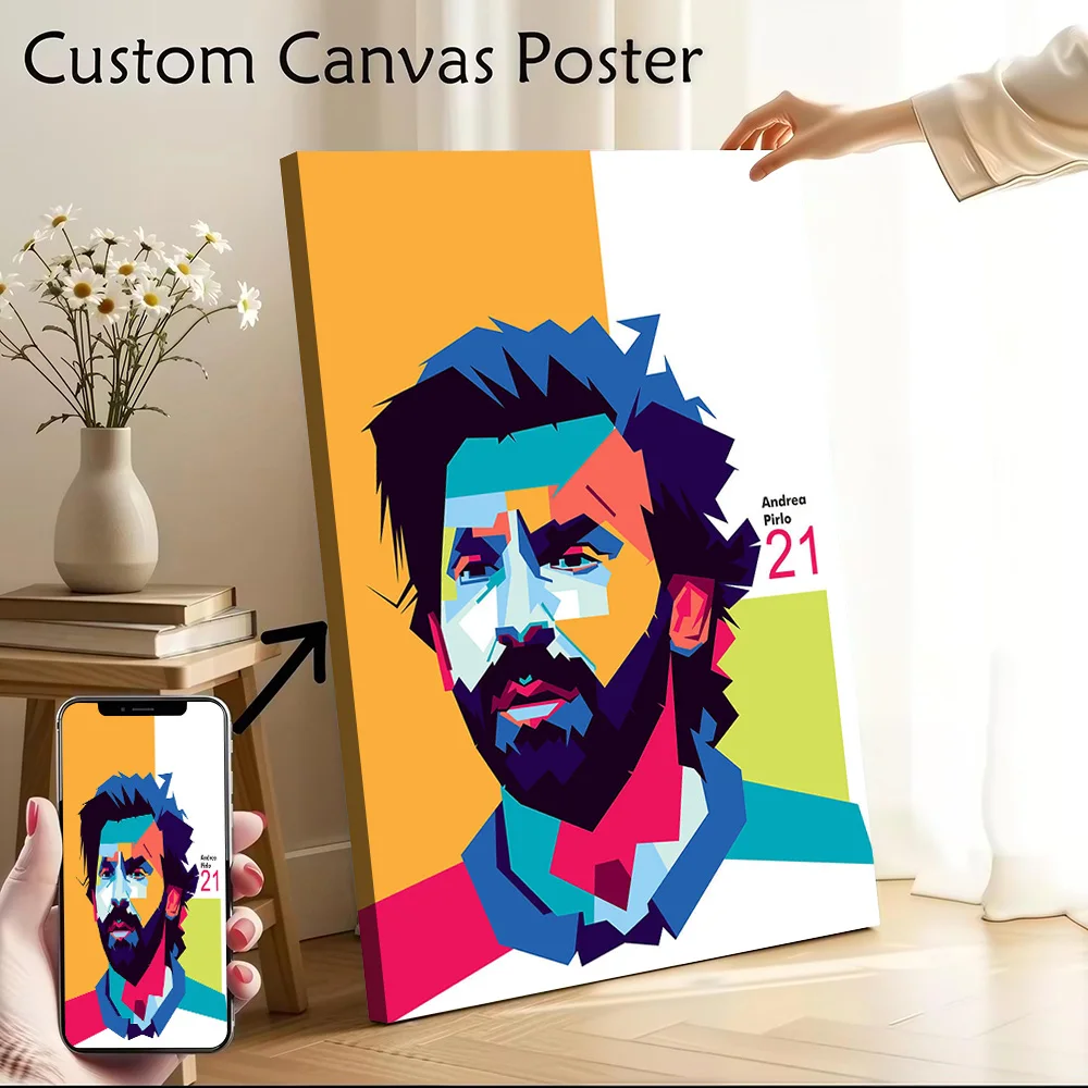 Andrea Pirlo Printed Canvas Poster Custom Pictures Wall Art Canvas Painting for Room Decorating Interior Decoration Living Room