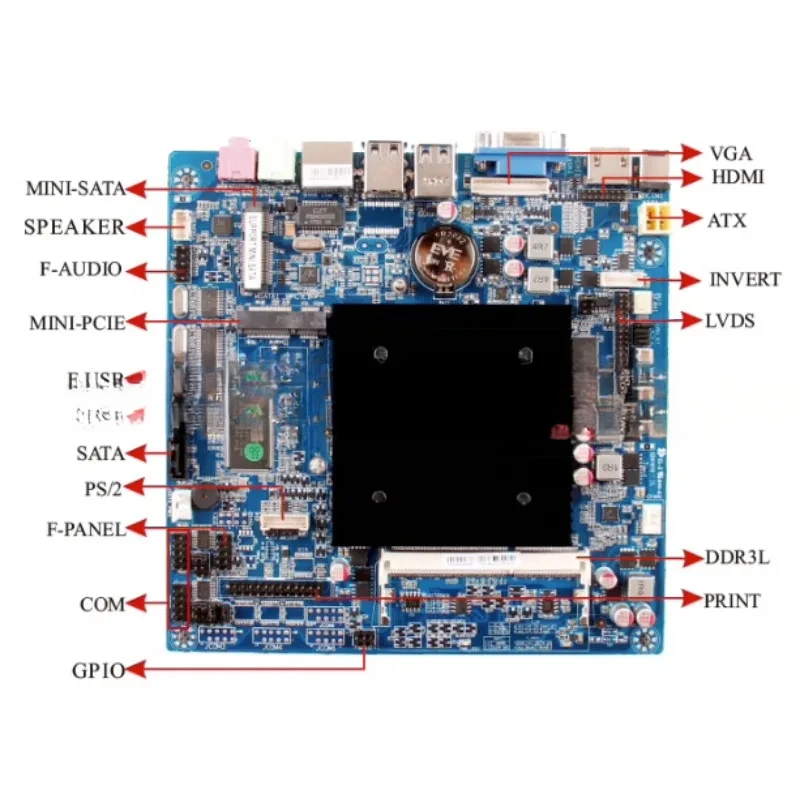 

J1800 Industrial Control -In- Mainboard ITX-J1800TE-2CD8 All-In-One Cash Register Motherboard